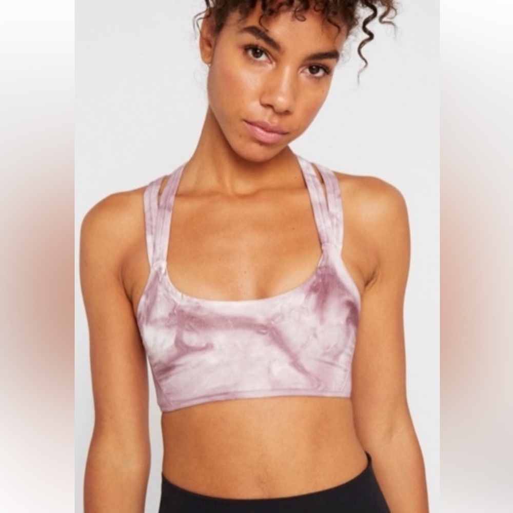 NWOT Free People Movement Good Karma Tie Dye Top- Bra in Purple Size XS/S